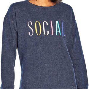 Wildfox Women Long Sleeve French Terry Statement Sweatshirt Social